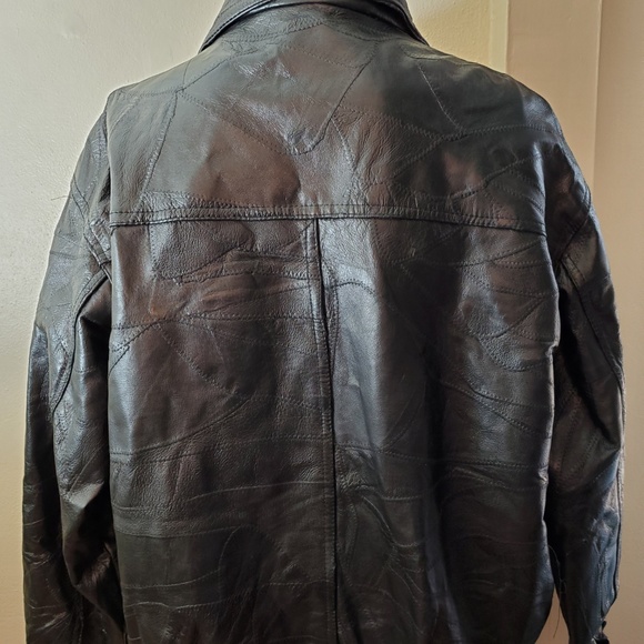 Flight Path Men's Leather Bomber Jacket Black Zip - Picture 7 of 8
